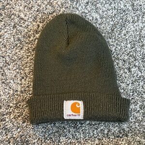 Carhartt Olive Green Acrylic Knot Beanie Stocking Hat Toddler Size